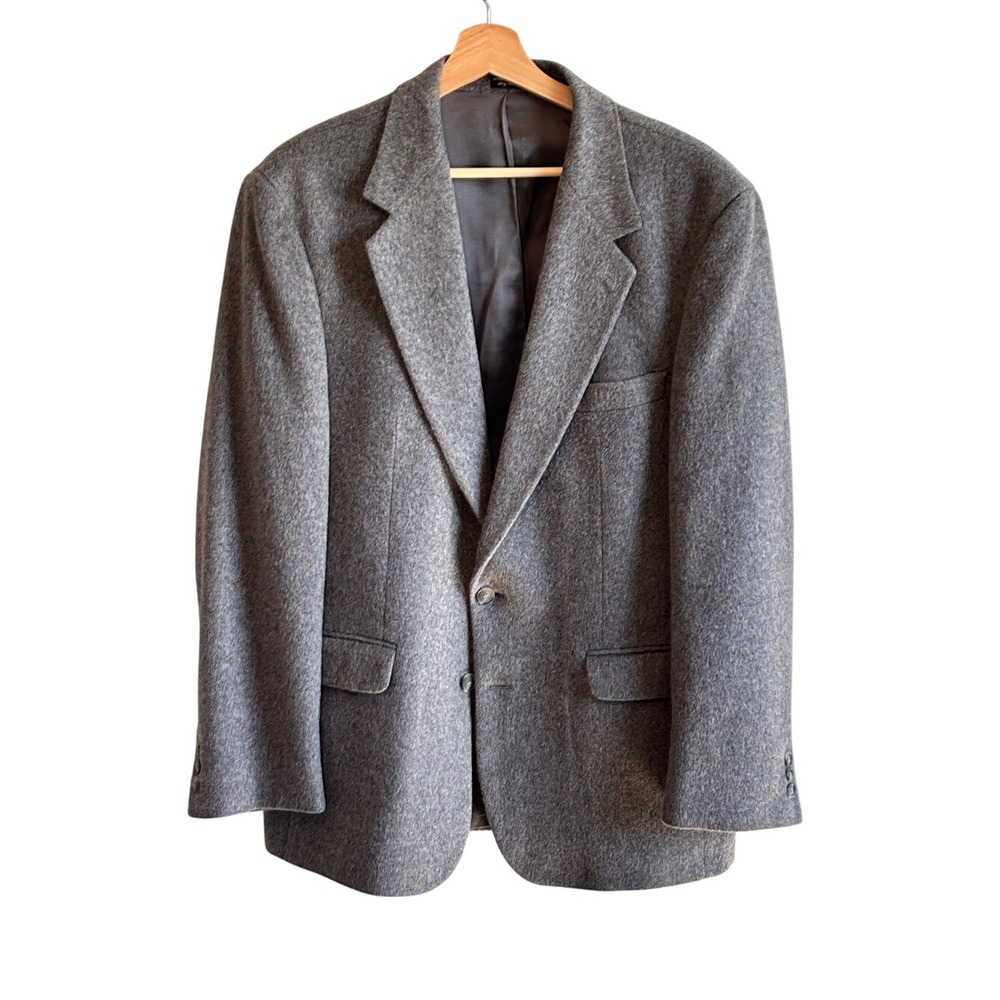 J.G. Hook Sport Coat Gray Mens 42R Camel Hair Blend Italian Fabric Blazer